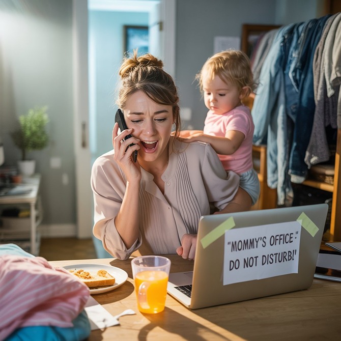 עבודה מהבית לאימהות - תמונת AI