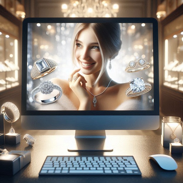 דוגמנית עונדת תכשיטים מפוארים (AI)