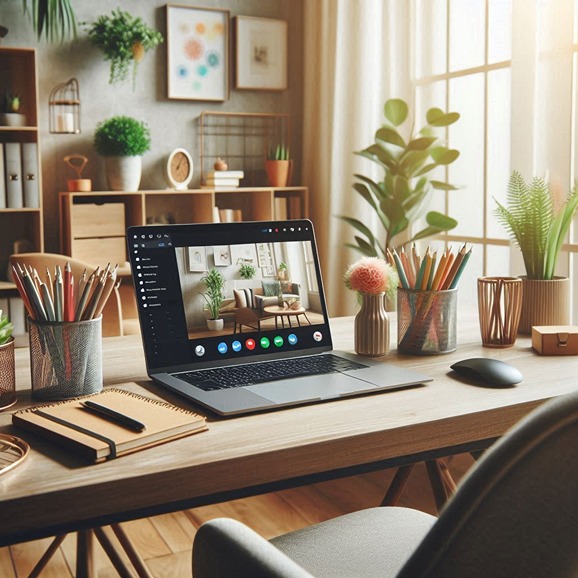 תמונות רקע לזום של משרד (תמונת AI)